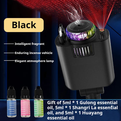 5 in 1 Car Charger Fast Charging 45W Retractable +Aromatherapy Diffuser+Starry Sky LED Lights Car Air Freshener Car Accessory